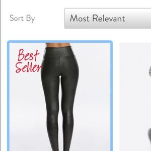 Faux leather spans leggings